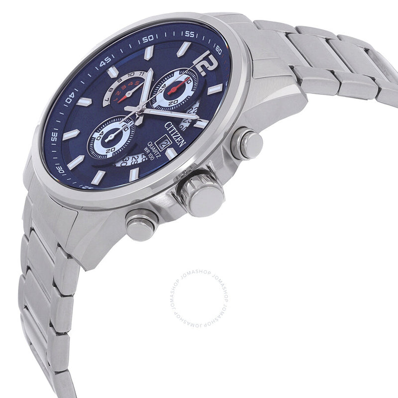 Citizen Chronograph Quartz Blue Dial Watch AN3690-56L - The Watches Men & Co #2
