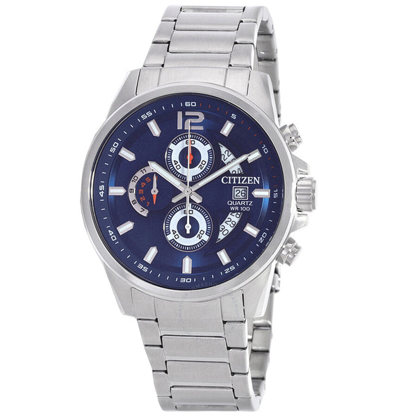 Citizen Chronograph Quartz Blue Dial Watch AN3690-56L - The Watches Men & Co