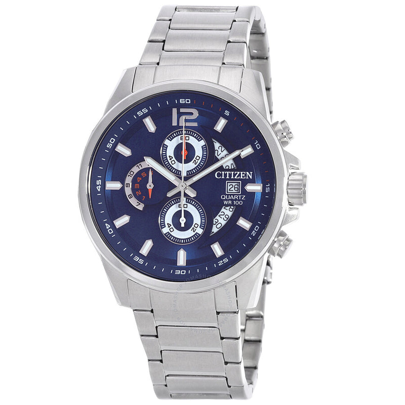 Citizen Chronograph Quartz Blue Dial Watch AN3690-56L - The Watches Men & Co