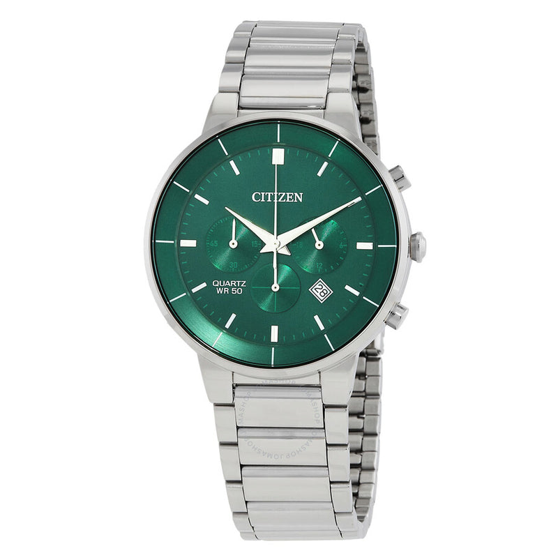 Citizen Chronograph Quartz Green Dial Men's Watch AN8220-52X - The Watches Men & Co