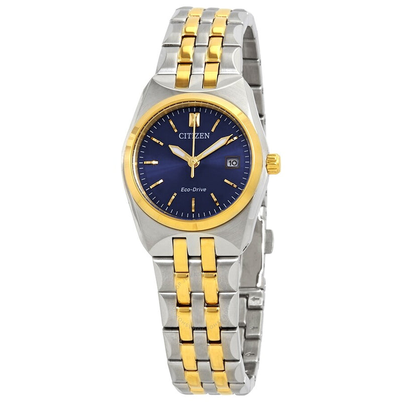 Citizen Corso Eco-Drive Blue Dial Two-tone Ladies Watch EW2294-53L - The Watches Men & Co