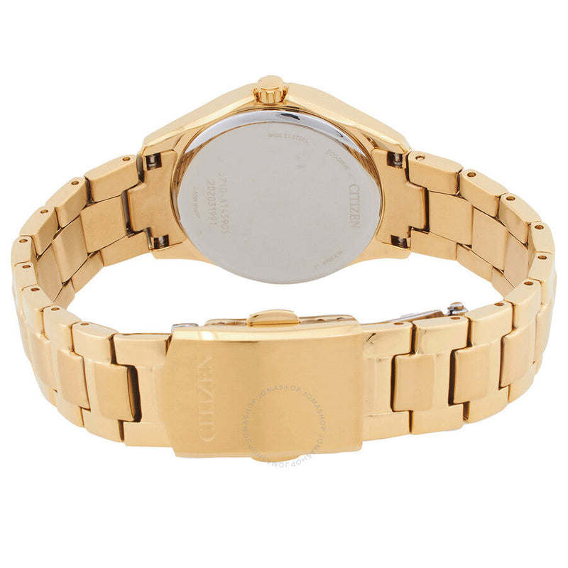 Citizen Crystal Eco-Drive Champagne Dial Ladies Watch FE1147-79P - The Watches Men & Co #3