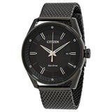 Citizen Drive Black Dial Black Ion-plated Mesh Men's Watch BM6988-57E - The Watches Men & Co