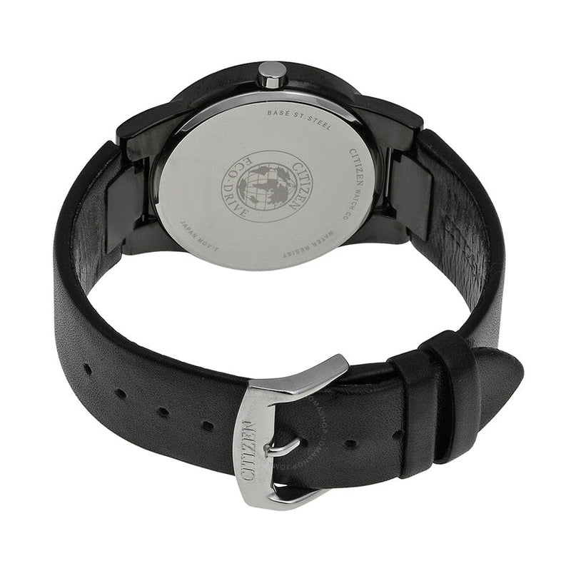 Citizen Eco Drive Axiom Black Dial Black Leather Men's Watch AU1065-07E - The Watches Men & Co #3