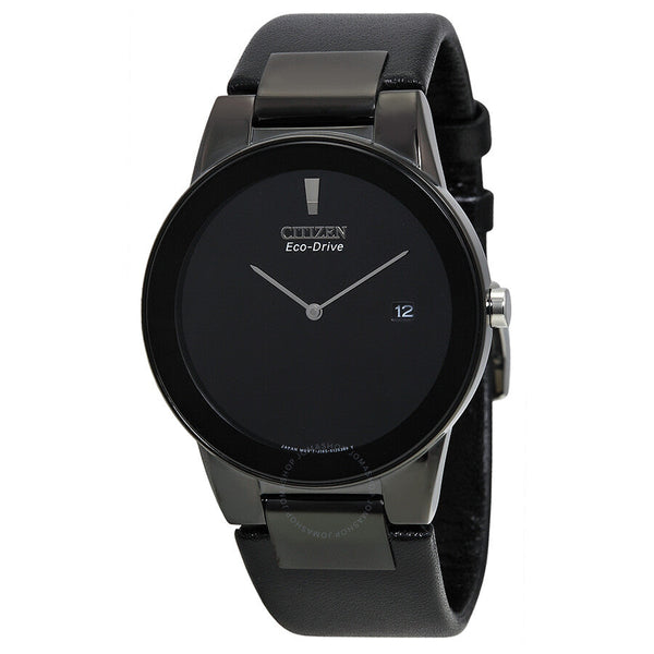 Citizen Eco Drive Axiom Black Dial Black Leather Men's Watch AU1065-07E - The Watches Men & Co