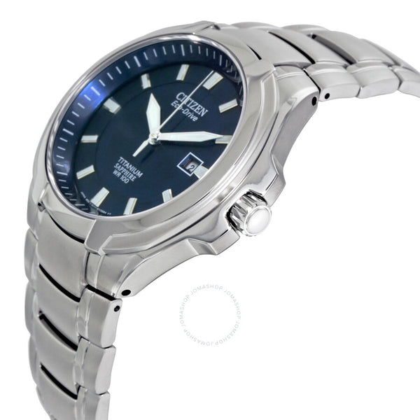 Citizen Eco-Drive Blue Dial Titanium Men's Watch BM7170-53L - The Watches Men & Co #2