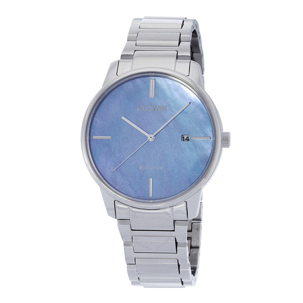 Citizen Eco-Drive Blue Mother of Pearl Dial Stainless Steel Men's Watch BM7520-88N - The Watches Men & Co