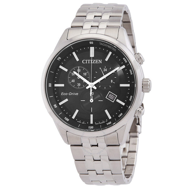 Citizen Eco-Drive Chronograph Black Dial Men's Watch AT2570-56E - The Watches Men & Co