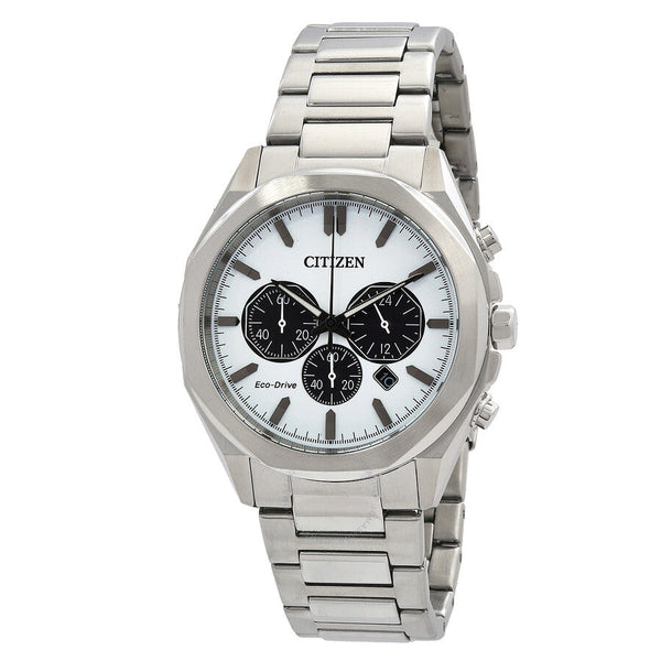 Citizen Eco-Drive Chronograph White Dial Men's Watch CA4590-81A - The Watches Men & Co