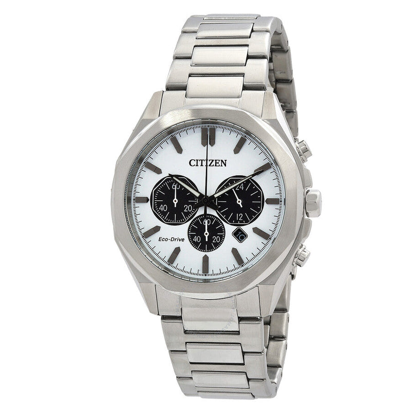 Citizen Eco-Drive Chronograph White Dial Men's Watch CA4590-81A - The Watches Men & Co