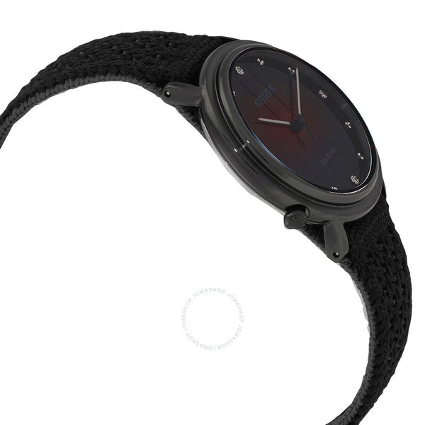 Citizen Eco-Drive Crystal Black Dial Ladies Watch EM1007-47E - The Watches Men & Co #2