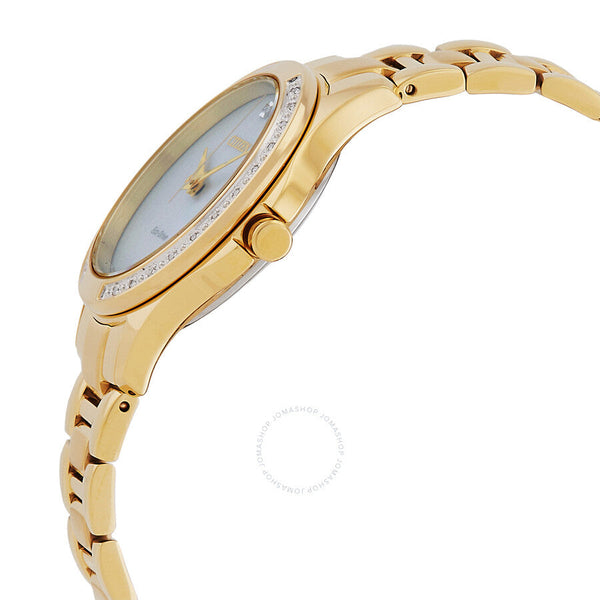 Citizen Eco-Drive Crystal Mother of Pearl Dial Ladies Watch EW2642-59D - The Watches Men & Co #2