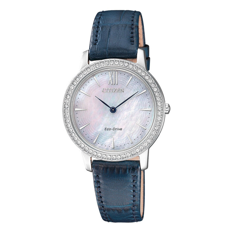 Citizen Eco-Drive Crystal Mother of Pearl Dial Ladies Watch EX1480-15D - The Watches Men & Co