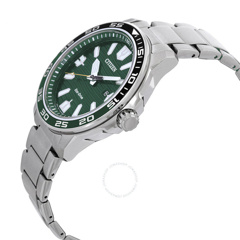 Citizen Eco-Drive Green Dial Stainless Steel Men's Watch AW1526-89X - The Watches Men & Co #2