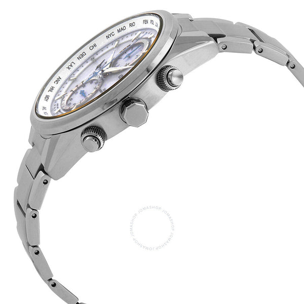 Citizen Eco-Drive Perpetual Alarm World Time Chronograph GMT White Dial Men's Watch AT8260-85A - The Watches Men & Co #2