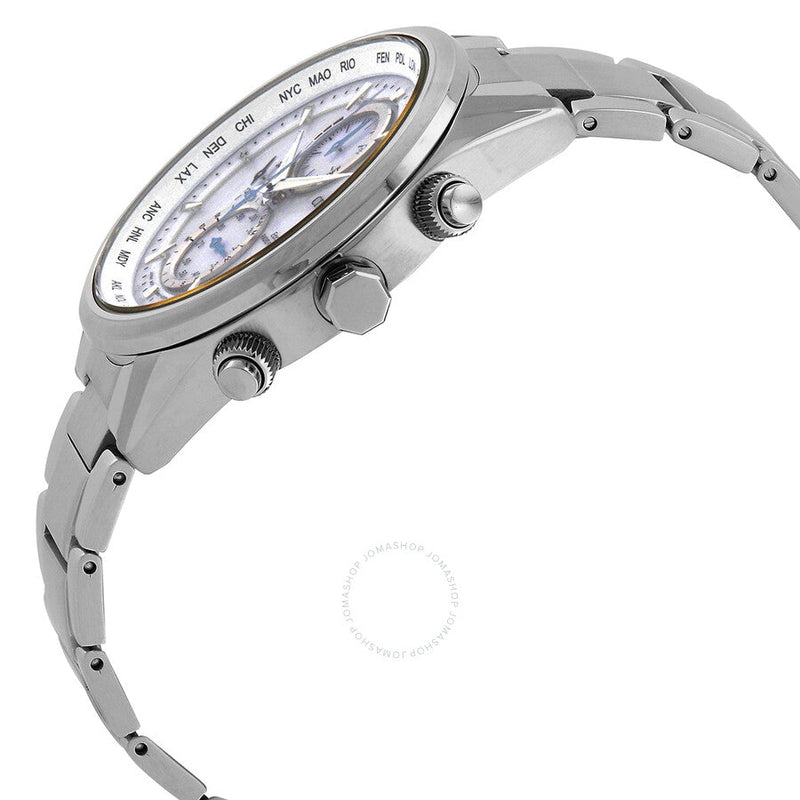 Citizen Eco-Drive Perpetual Alarm World Time Chronograph GMT White Dial Men's Watch AT8260-85A - The Watches Men & Co #2