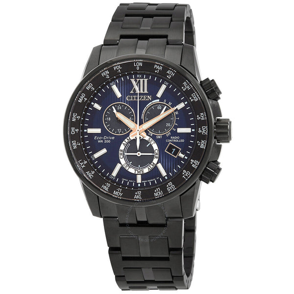 Citizen Eco-Drive Perpetual Chronograph GMT Blue Dial Men's Watch CB5885-85L - The Watches Men & Co