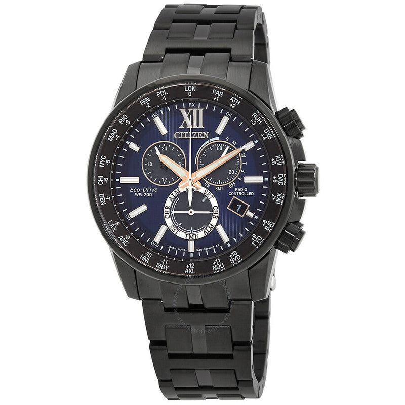 Citizen Eco-Drive Perpetual Chronograph GMT Blue Dial Men's Watch CB5885-85L - The Watches Men & Co