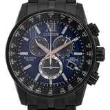 Citizen Eco-Drive Perpetual Chronograph GMT Blue Dial Men's Watch CB5885-85L - The Watches Men & Co #4