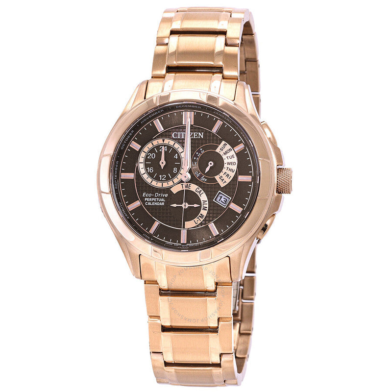 Citizen Eco-Drive Perpetual GMT Brown Dial Men's Watch BL8163-50X - The Watches Men & Co