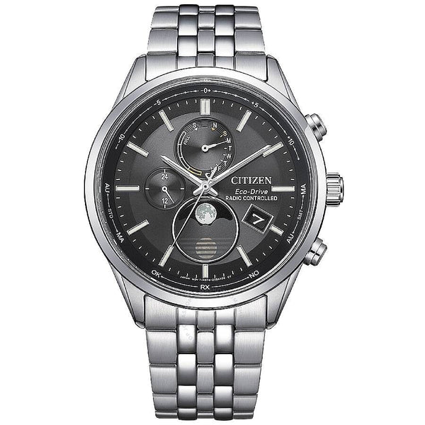 Citizen Eco-Drive Radio-Controlled Moon Phase Black Dial Men's Watch BY1030-50E - The Watches Men & Co