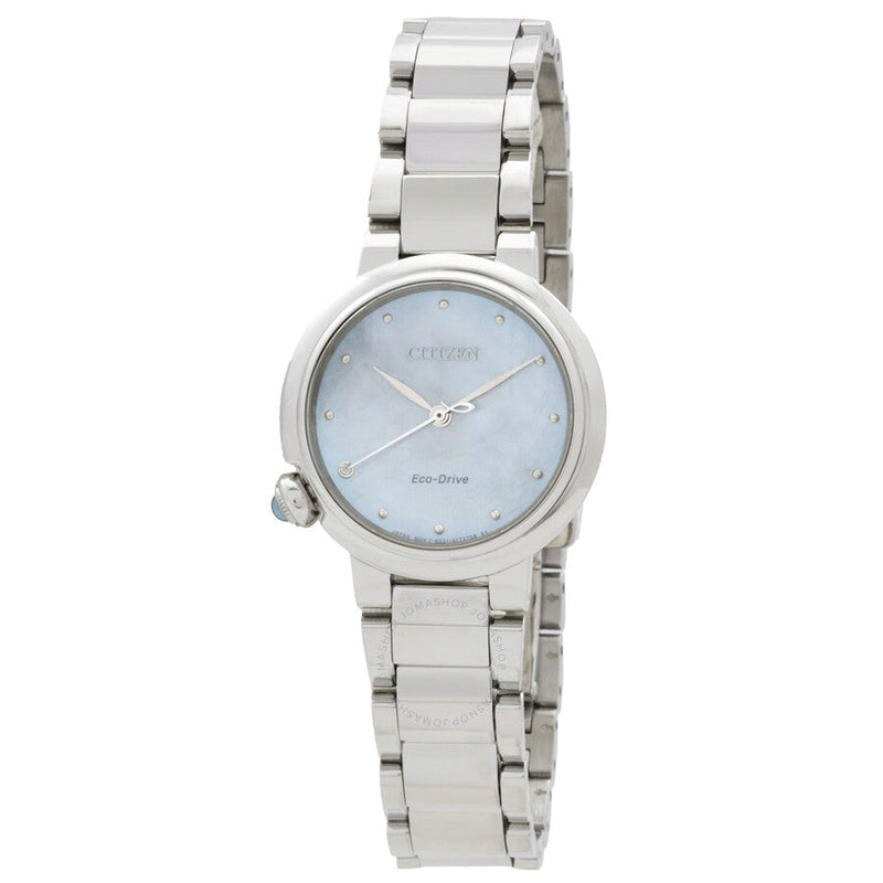 Citizen Eco-Drive White Mother of Pearl Dial Ladies Watch EM0910-80D - The Watches Men & Co