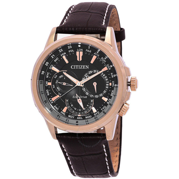Citizen Eco-Drive World Time Chronograph Black Dial Men's Watch BU2023-12E - The Watches Men & Co