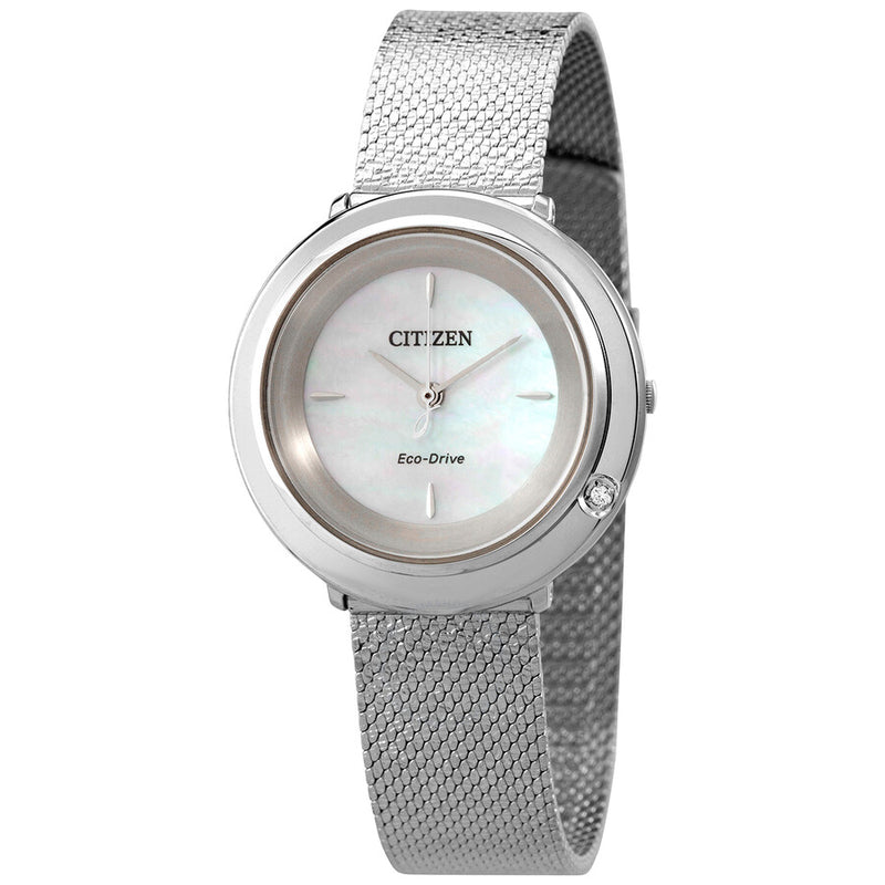 Citizen Eco-Drive Analog Perlmutt Mother of Pearl Ladies Watch EM0640-82D - The Watches Men & Co