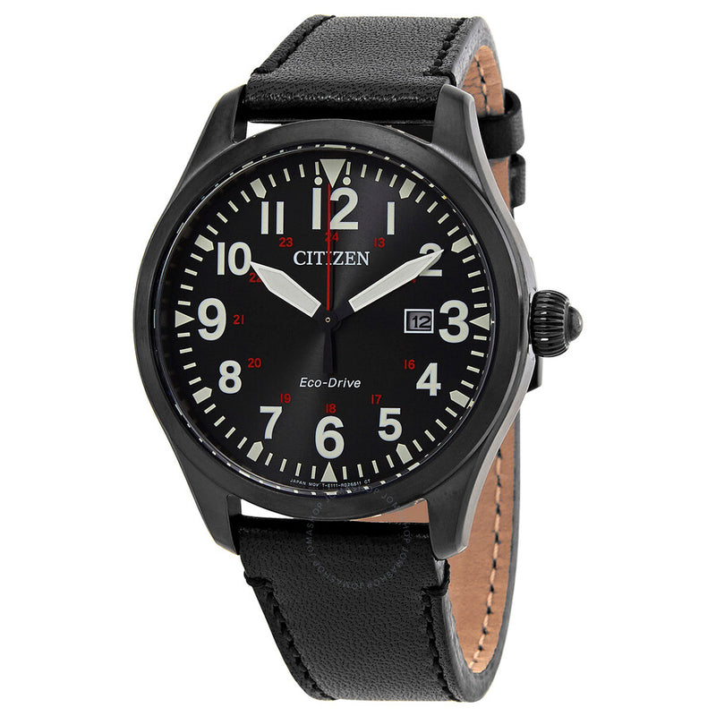 Citizen Eco-Drive Black Dial Black-plated Men's Watch BM6835-23E - The Watches Men & Co