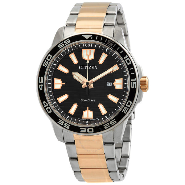 Citizen Eco-Drive Black Dial Two-tone Men's Watch AW1524-84E - The Watches Men & Co
