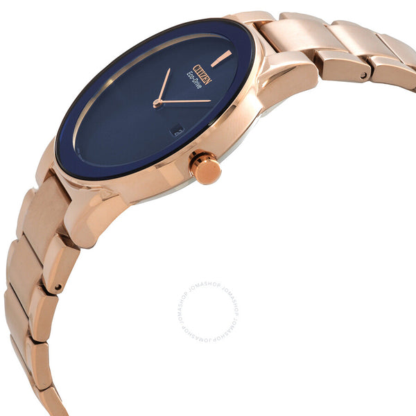 Citizen Eco-Drive Blue Dial Rose Gold-tone Men's Watch AU1066-80L - The Watches Men & Co #2