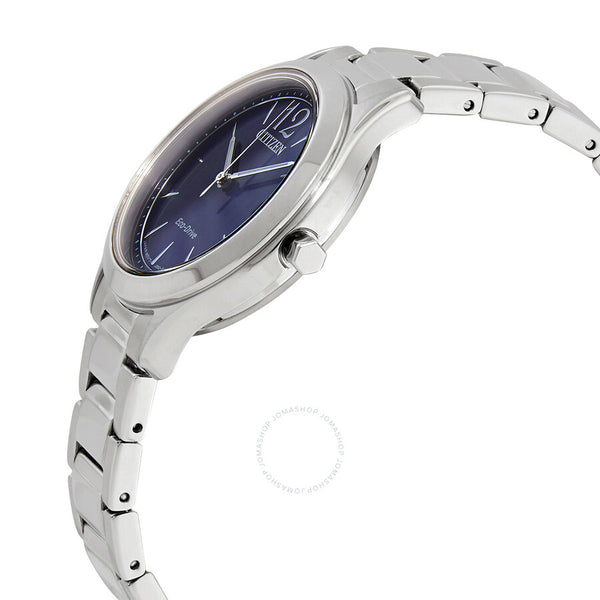 Citizen Eco-Drive Blue Dial Stainless Steel Ladies Watch FE6120-86L - The Watches Men & Co #2