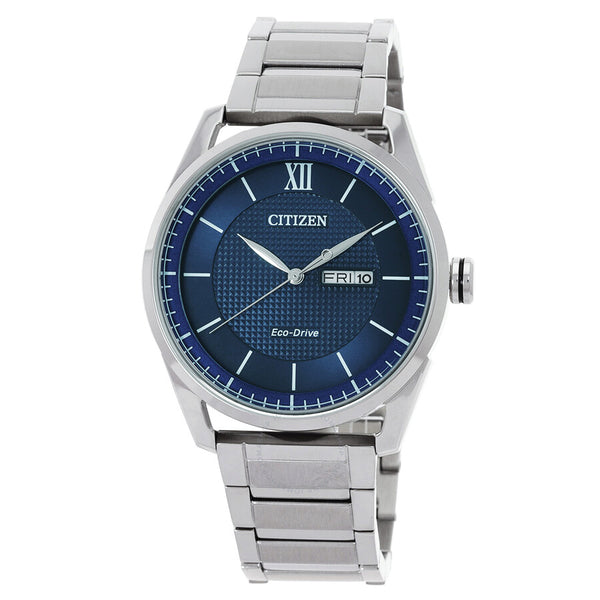 Citizen Eco-Drive Blue Dial Stainless Steel Men's Watch AW0081-89L - The Watches Men & Co