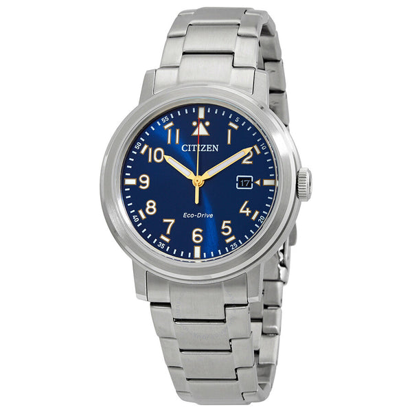 Citizen Eco-Drive Blue Dial Stainless Steel Men's Watch AW1620-81L - The Watches Men & Co