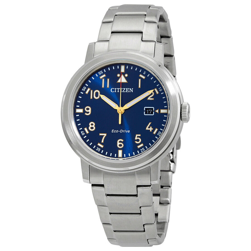 Citizen Eco-Drive Blue Dial Stainless Steel Men's Watch AW1620-81L - The Watches Men & Co