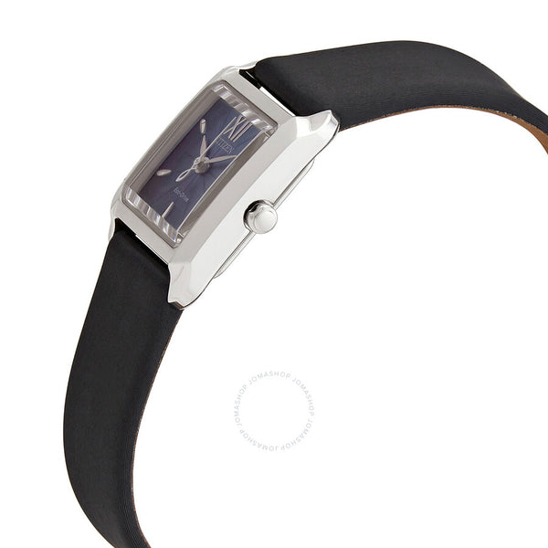 Citizen Eco-Drive Blue Mother of Pearl Black Leather Ladies Watch EW5550-16N - The Watches Men & Co #2