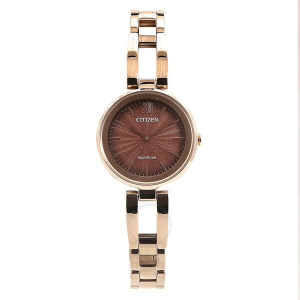 Citizen Eco-Drive Brown Dial Ladies Watch EM0809-83X - The Watches Men & Co