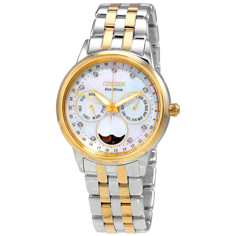 Citizen Eco-Drive Calendrier Chronograph Diamond Ladies Watch FD0004-51D - The Watches Men & Co