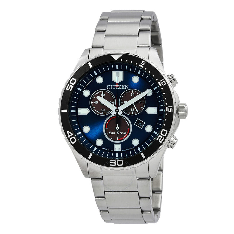 Citizen Eco-Drive Chrono Sporty-Aqua Chronograph Blue Dial Men's Watch AT2560-84L - The Watches Men & Co