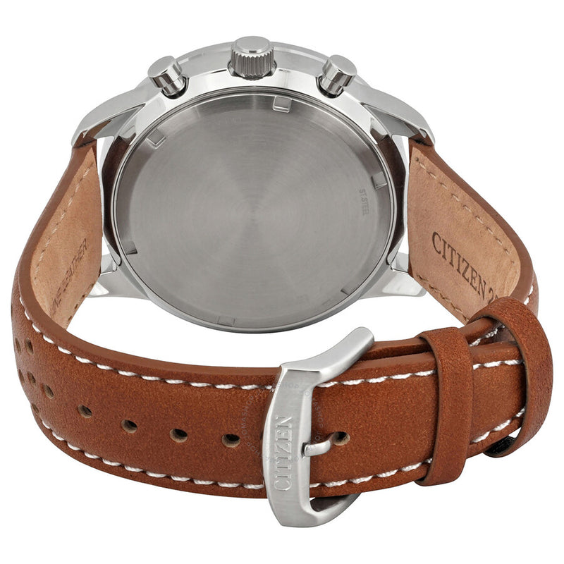 Citizen Eco-Drive Chronograph Beige Dial Brown Leather Men's Watch CA4500-16X - The Watches Men & Co #3