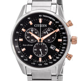 Citizen Eco-Drive Chronograph Black Dial Men's Watch AT2396-86E - The Watches Men & Co #4