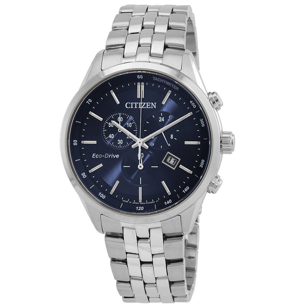 Citizen Eco-Drive Chronograph Blue Dial Men's Watch AT2140-55L - The Watches Men & Co