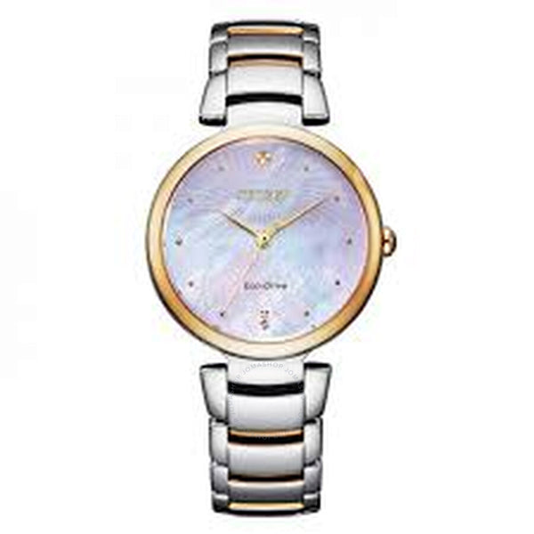 Citizen Eco-Drive Mother of Pearl Dial Ladies Watch EM0854-89Y - The Watches Men & Co