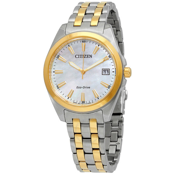 Citizen Eco-Drive Mother of Pearl Dial Two-tone Ladies Watch EO1224-54D - The Watches Men & Co