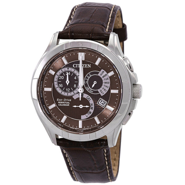 Citizen Eco-Drive Perpetual GMT Brown Dial Men's Watch BL8160-07X - The Watches Men & Co