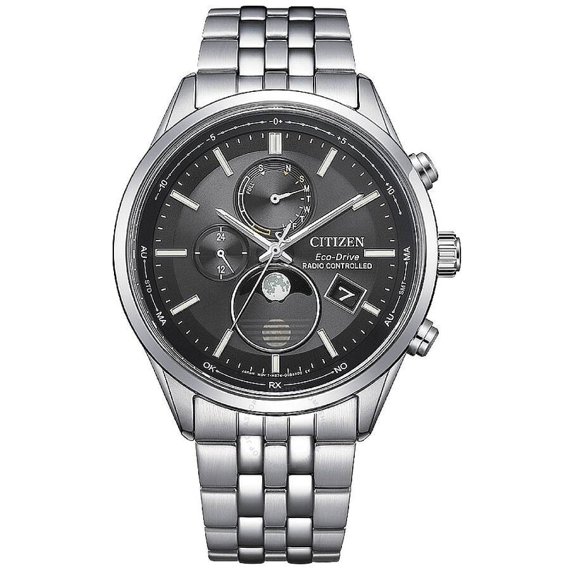 Citizen Eco-Drive Radio-Controlled Moon Phase Black Dial Men's Watch BY1030-50E - The Watches Men & Co