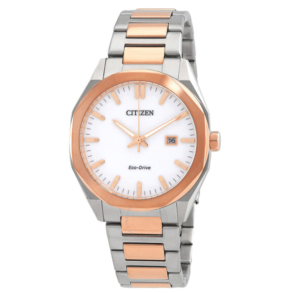 Citizen Eco-Drive White Dial Two-Tone Men's Watch BM7606-84A - The Watches Men & Co