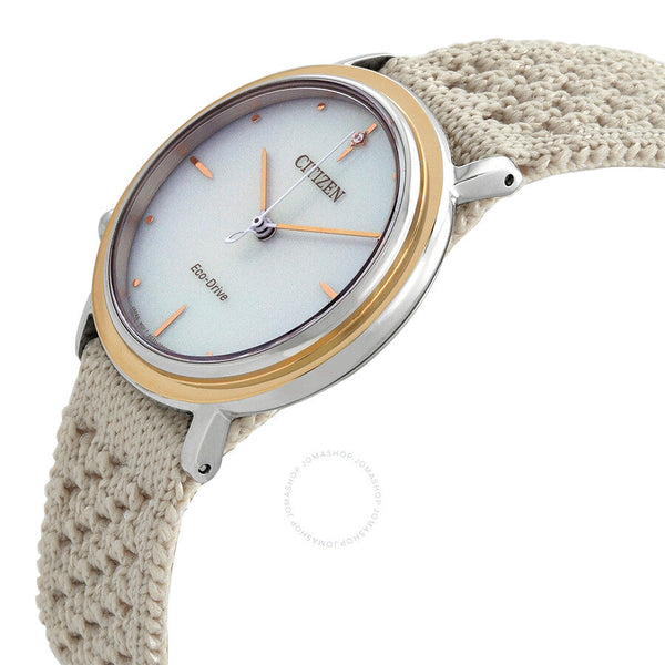 Citizen L Ambiluna Eco-Drive Beige Dial Ladies Watch EM1006-40A - The Watches Men & Co #2