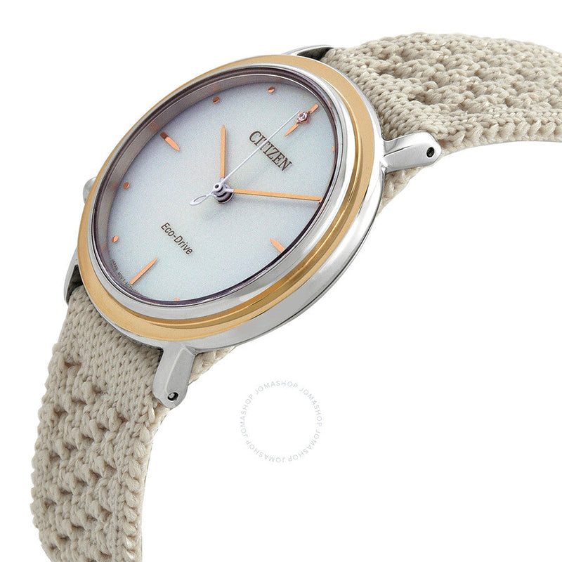Citizen L Ambiluna Eco-Drive Beige Dial Ladies Watch EM1006-40A - The Watches Men & Co #2