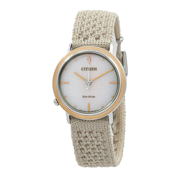 Citizen L Ambiluna Eco-Drive Beige Dial Ladies Watch EM1006-40A - The Watches Men & Co